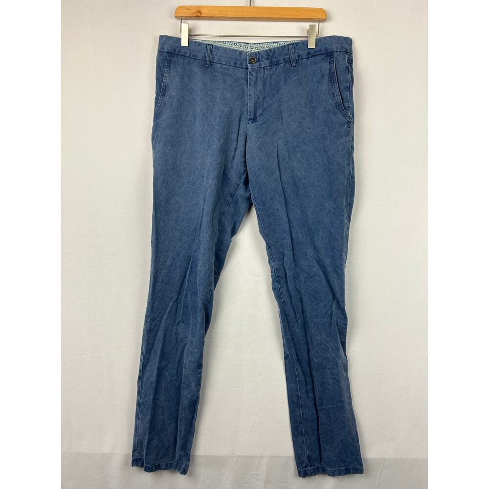 SuitSupply Miani Valencia Pure Cotton Pant Blue Men's Size EUR 54 or US 36x35